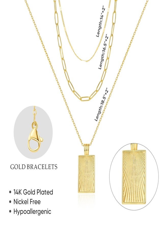 PDWZNBA Layered Gold-plated Necklaces for Women, 14K Real Gold-Plated Triple Chain Necklace, Dainty Choker Jewelry Set, Trendy Jewelry Gifts - Image 2